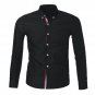 Navy Blue/Light Blue/White Mens Button Shirt Chemise Homme Slim Fit Long Sleeve Men Shirts Famous Br