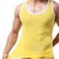 Men Ice Silk Sleeveless Silky Tank Top Casual Gym Muscle Vest BK L