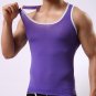 Men Ice Silk Sleeveless Silky Tank Top Casual Gym Muscle Vest BK L