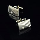 Diamond Stripes Cufflinks Suit Lapel Mens Wedding Party Gift Cuff Link