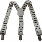 Free Shipping 2017 New Fashion Adjustable Clip on White Moustache Print Suspender For Kids Boys