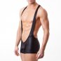 Sexy Gay Men Underwear jockstrap Wrestling Singlets Boxers jumpsuit Bodysuit Faux Leather Erotic lin