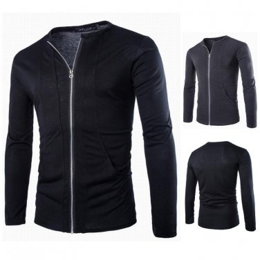 High Quality Korean Style Design Men Sweatshirt Slim Fit Stand Collar Classic Hoodies 2015 New Casua