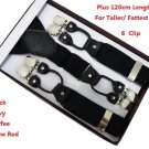 2017 High Quality 3.5Cm Wide Plus Size 120cm Length Men Adjustable Six Clip-on Y-Back Black Navy Sus
