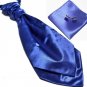 2017 neck tie set for mens cravat ascot handkerchief cufflinks pocket square blue black party weddin