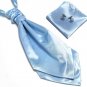 2017 neck tie set for mens cravat ascot handkerchief cufflinks pocket square blue black party weddin