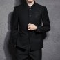Men Black Slim Tunic Jacket Single Breasted Blazer Printed dragon School Uniform Gakuran College Coa