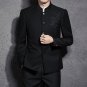 Men Black Slim Tunic Jacket Single Breasted Blazer Printed dragon School Uniform Gakuran College Coa