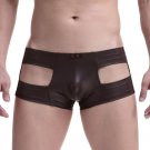 Fashion Men Underwear Hollow Leather Panties Sexy Underpants Uderwear BK/S