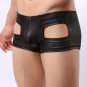 Fashion Men Underwear Hollow Leather Panties Sexy Underpants Uderwear BK/S