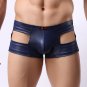 Fashion Men Underwear Hollow Leather Panties Sexy Underpants Uderwear BK/S