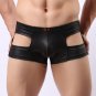Fashion Men Underwear Hollow Leather Panties Sexy Underpants Uderwear BK/S