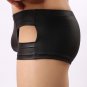 Fashion Men Underwear Hollow Leather Panties Sexy Underpants Uderwear BK/S