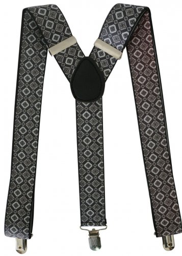 2017 New Vintage 3.5cm Wide Adjustable Brown Geometric Elastic Suspender Braces For Mens