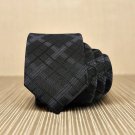 Mens Shirt Casual Business Tie 2017 Classic Black Plaid Jacquard Woven Silk Ties for Men 5CM Slim Sk