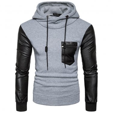 2017 New Brand Patchwork Male Casual Hoodies Mens Cotton Fashion Men\'s Warm Hoodies Sweatshirts Sli