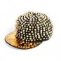 Hot Hat black cap with studs gold Hip Hop Punk Gothic
