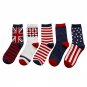 spring autumn fashion british style patterns socks for men American flag print socks 5pairs/lot