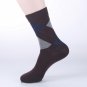 US7-10 high quality autumn winter men business cotton socks male diamond lattice long socks 5pairs/l