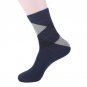 US7-10 high quality autumn winter men business cotton socks male diamond lattice long socks 5pairs/l