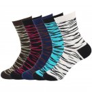 EUR39-44 tide fashion colorful Zebra patterns men cotton socks autumn winter male novelty socks 5pai
