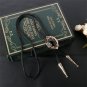 Mantieqingway Black Oval Rhinestone Bolo Ties for Men High-end Shoestring Necktie Golden Jewelry Bol