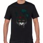 Men Black Color 3D T-Shirt Animal Bat Tiger Cat Glasses T Shirt 2017 Summer Man Punk Style Tees Cool
