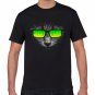 Men Black Color 3D T-Shirt Animal Bat Tiger Cat Glasses T Shirt 2017 Summer Man Punk Style Tees Cool