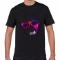 Men Black Color 3D T-Shirt Animal Bat Tiger Cat Glasses T Shirt 2017 Summer Man Punk Style Tees Cool