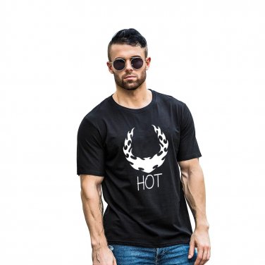Bat Hot Fire Short Sleeve Men Fashion Top Tee Summer Cotton T-shirt Gift