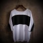 Baggy T Shirt Black White Stitching Short Sleeve Men Big Yards Bat Unlined Upper Garment Boy T Shirt