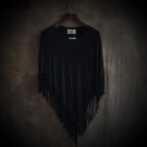Fashion loose big yards tassels design T-shirt Cloak clothes Men\'s unique personality clothes Round