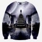 Very popular style Men\'s 3d sweatshirts print A person watch the space meteor shower casual Stairs 