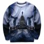 Very popular style Men\'s 3d sweatshirts print A person watch the space meteor shower casual Stairs 