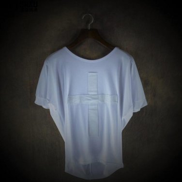 2017 summer new pure color round collar patch cross big yards loose bat sleeve Fashion batwing coat 