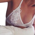 Women Translucent Underwear Sheer Lace Strap Lingerie Bra Top L
