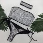 Sexy Women Halter Bandage Suit Bling Sequin Underwear Set