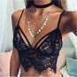Women Hollow Translucent Underwear Sheer Lace Frenum Strap Lingerie Bra Tops