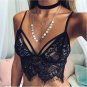 Women Hollow Translucent Underwear Sheer Lace Frenum Strap Lingerie Bra Tops