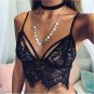 Women Hollow Translucent Underwear Sheer Lace Frenum Strap Lingerie Bra Tops