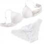 Women Push Up Lace Padded Bra Set Embroidery Underwear BK/70A