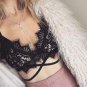 Women Boho Translucent Underwear Sheer Lace Frenum Strap Lingerie Bra Top L