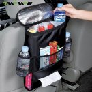 Onever Car Seat Back Hanging Bag Organizer Multi-pocket Insulated Food Water Storage Mesh Bag Contai