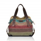 Handbags Women japan Canvas bag Striped Crossbody Bags Vintage Contrast Color Canvas Tote Handbags a