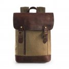 Unisex Vintage Canvas Leather Laptop Backpack Rucksack Travel Bags Casual Daypacks - Fits laptop up 