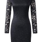 Long Sleeve Slash Neck Women\'s Lace Dress