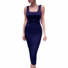 Women\'s Fashion Dress Sexy Slim Sleeveless Bodycon Party Cocktail Club Mid Dresses Cotton Casual Ve