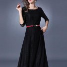See-Through Plain Lace Women\'s Maxi Dress