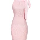 Sleeveless Plain Summer Bodycon Women\'s Lace Dress
