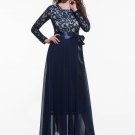 Lace Patchwork Long Sleeve Women\'s Maxi Dress